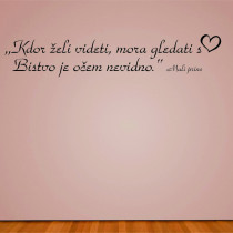 Kdor želi videti, mora gledati s s srcem