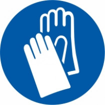 Znak Obvezna uporaba gumijastih rokavic