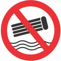 Znak Prepovedana uporaba zračnih predmetov v vodi