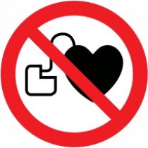 Znak Prepovedano za ljudi s srčnim spodbujevalnikom